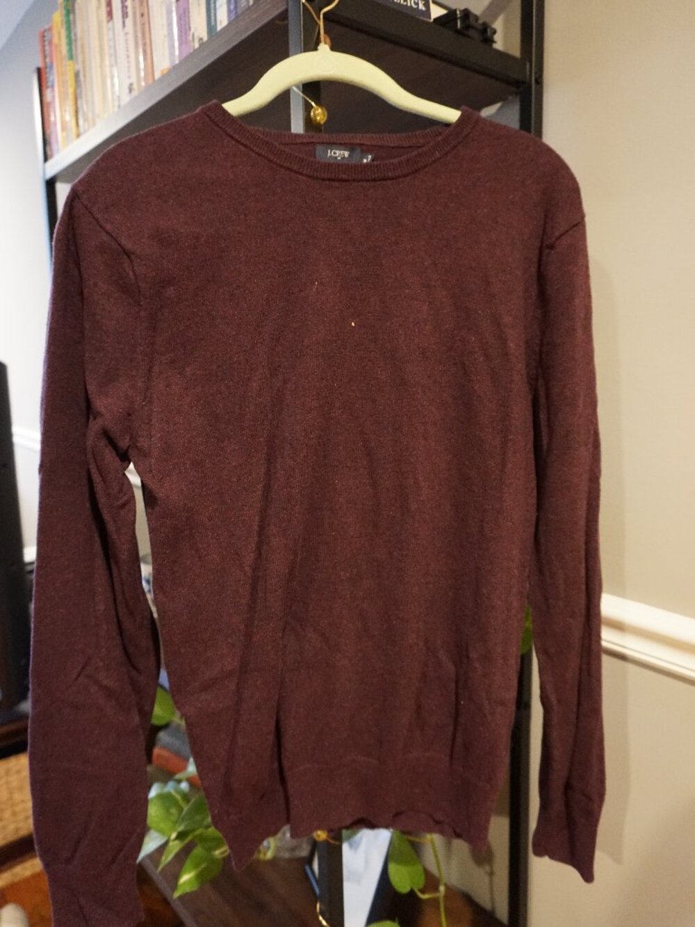 Maroon J Crew Harbor Cotton Sweater